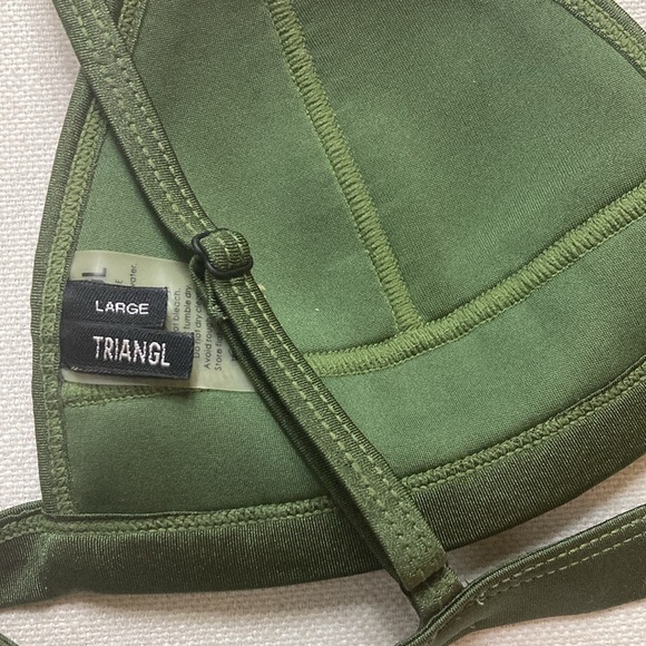 TRIANGL | Coco Crochet Neoprene Bikini Top in Green - Picture 14 of 16